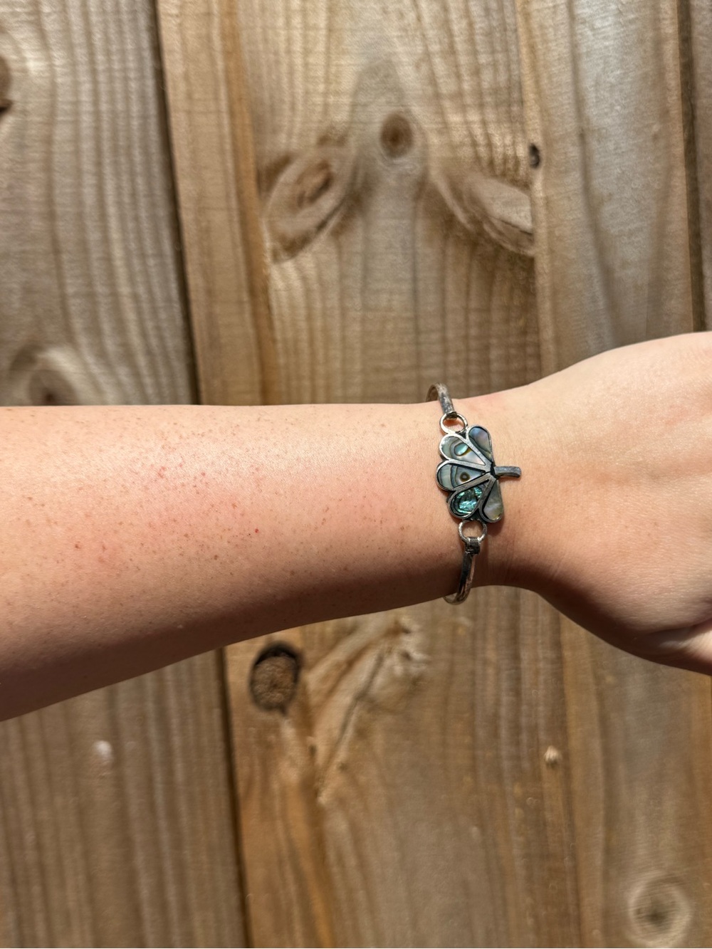 Vintage Alpaca hinge bracelet